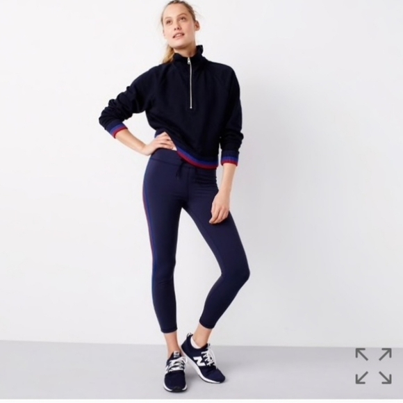 J. Crew Half-Zip Jacket In Sport Stripe - Picture 2 of 6